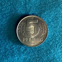 Németország - Germany - 5 pfennig - 1975 coin - A