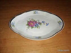 Hollóházi porcelán Hajnalka mintás tálka, kínáló, asztalközép - 13*18,5 cm (26/d)