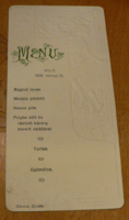 MENÜKÁRTYA 1908 MÁRCIUS 21. KULA