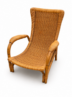 Ritka vintage ARCO lounge fotel – természetes rattan, organikus forma