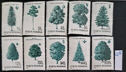 Románia 1994 – Főbb erdészeti fafajok teljes bélyegsorozat (10 db), postatiszta