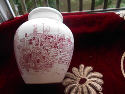 Kínai fedeles porcelánfajansz fedeles  edény-HIBÁTLAN szép darab