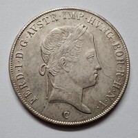 1847 ezüst C PRÁGA 20 kreuzer krajcár V. Ferdinánd RITKA EXTRA ÁLLAPOT (LAA)