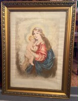 Vidai Brenner Nándor / 1903 -1966 / : Madonna kis Jézussal színezett rézkarc
