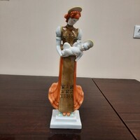 Nagy Herendi Toporci madonna gyermekével porcelán figura