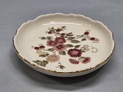 Zsolnay kézzel festett virágos porcelán gyűrűtartó tálka
