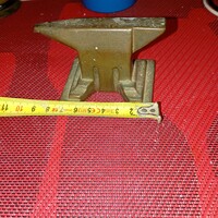 Réz miniatűr üllő levélnehezék / Art Deco stílusú