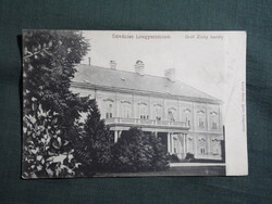 Képeslap,Lengyeltóti,Gróf Zichy kastély látkép,Herzl. Jgnáz Lengyeltóti kiadás,1910-