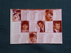 Kártyanaptár,céllövölde,trafik üzletek,színész,zenész,énekes,Alain Delon,Tom Jones, 1965  (7)