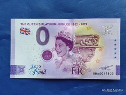NAGY-BRITANNIA / ANGOL 0 FONT / ZERO POUND 2022 II.ERZSÉBET PLATINA JUBILEUM! RITKA EMLÉKPÉNZ! UNC!