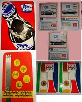 1975. KÁRTYANAPTÁRAK- EXTRA COLA ,PEPSICOLA BORSODI SÖR BÉKÉS MEGYE ATI - 7 DARAB EGYBE