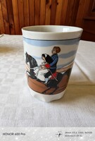Zsolnay porcelán mese jelenetes pohár , bögre