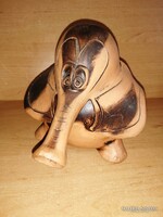 Kerámia terracotta art deco elefánt persely - 14 cm magas (z)