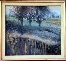 Dobrovits Ferenc: Őszi táj c. festmény / 1983 /