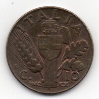 Olaszország 10 olasz centesimi, 1942, UNC