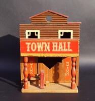 Régi retro Western kocsma bár ház fából készült modell makett játékház
