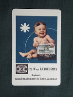 Kártyanaptár,Budapest,Medicor,125 W-os kvarclámpa,gyerek modell, 1968  (7)