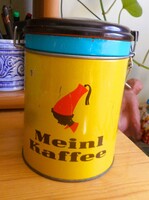 Régi Meinl kávés fémdoboz (nagyméretű, ritka)