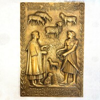 Garami László "János Vitéz" bronz dombormű / relief