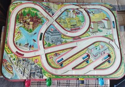 Retro lemezárugyár közlekedési játék,autópálya