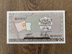 Ruanda 20 Francs 1976 UNC