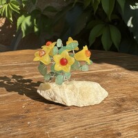 Tree of life with flowers, small crystal flower, flowering tree, gift for anniversary, christening, wedding
