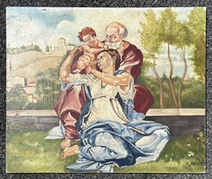 Régi ,jelzett festmény  ( E.Smazinka ) mitológiai jelenet !