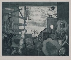 Muzsnay Ákos: Paris Bolhapiac), rézkarc