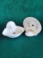 Diana román virágos porcelán fali szappantartó(1970-90')