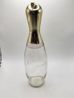 Különleges vintage "Pin-Bottle" üveg dekanter / kiöntő – Bowling bábu forma