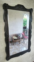 Antik Hatalmas Biedermeier különleges furnérozott tükör! Ritka forma . 1,44  m magasság. Videó !