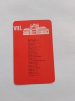 VIII. kerület HÁZTARTÁSI- ÉS ILLATSZERBOLTJAI kártyanaptár 1977