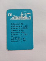 XXI. kerület HÁZTARTÁSI- ÉS ILLATSZERBOLTJAI kártyanaptár 1977