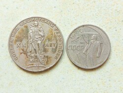 Szovjetunió Oroszország 2 db Különböző Emlék Érme 50 Kopek 1 Rubel 1965 1967