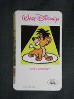 Kártyanaptár,Mini prop,Walt Disney,Kis Lambert rajzfilm, 1986   (7)