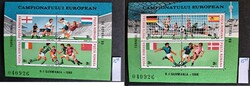 Románia 1988 Foci EB bélyegblokk pár - Postatiszta (MNH)