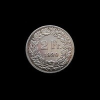 Svájc – 2 frank, 1920 Egy klasszikus svájci ezüstpénz.- hibátlan érme!