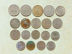 Szovjetunió Oroszország 19 db Különböző Érme 10 15 20 Kopek Kopejka 1961-1990