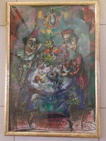 Tóth Ernő Nosztalgikus pár című 1996-os olajképe