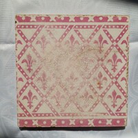 Antik kályhacsempe MINTON anjou liliomos mintával- gyűjtői, vintage