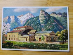 Németország, Oberammergau, Passió-színház, Bajor Alpok, Kofel-hegy, postatiszta