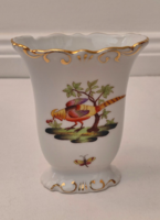 HIBÁTLAN! Herendi fácán mintás porcelán lapos kis váza