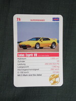 Kártyanaptár,Lotus Esprit v8 autó, 1998   (7)