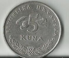 Régi horvát pénz, 5 Kuna