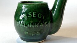 Őrségi kerámia pálinkapipa, kupica, pálinka pipa