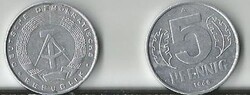 Régi NDK érme, 5 Pfennig