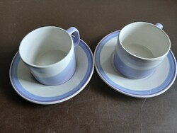 2 db használt lila/kék mintás kávéscsésze+alj, Grindley Staffordshire England