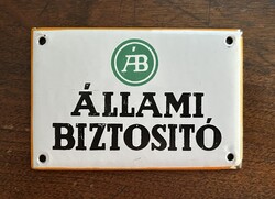 Állami Biztosító (12x8cm)- zománctábla (zománc tábla)