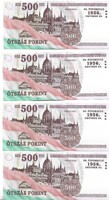 4 x 500 forint 2006 "EB" 1956-os emlékbankjegy Sorszámkövetők UNC