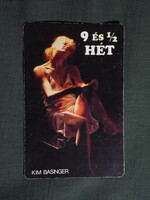Kártyanaptár,MOKÉP,mozi,Kim Basinger,9 és fél hét, 1990   (7)